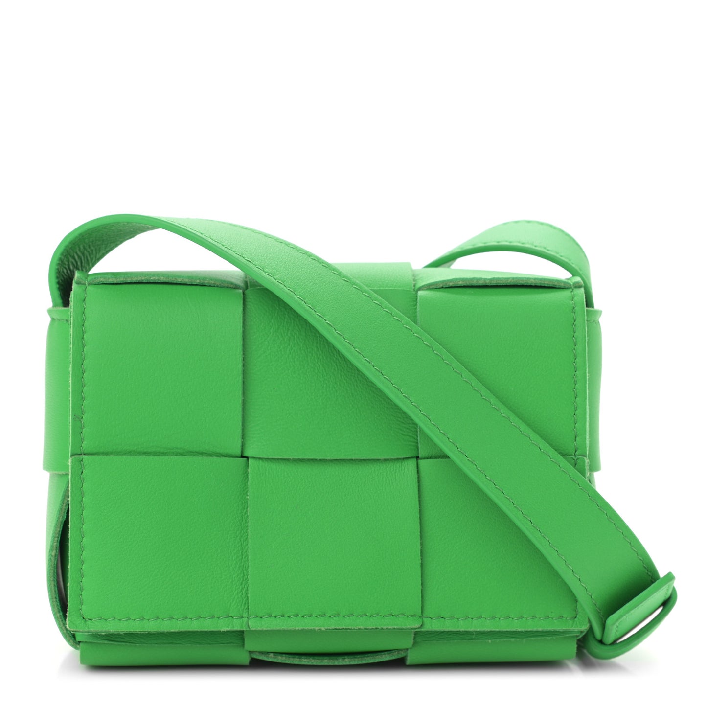 Lambskin Maxi Intrecciato Extra Mini Cassette Crossbody Bag Parakeet