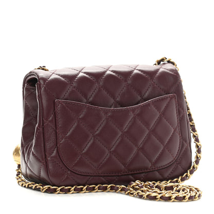 Chanel Lambskin Quilted Mini Pearl Crush Flap Burgundy 3 of 12