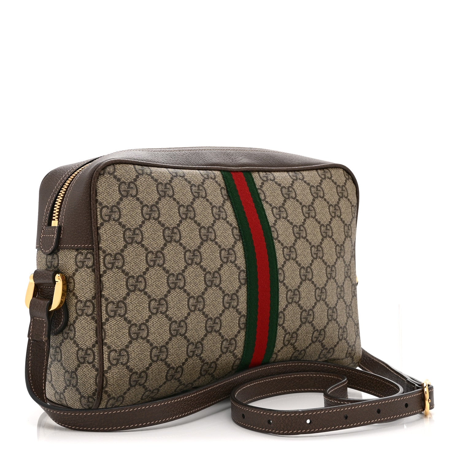 Gucci GG Supreme Monogram Web Small Ophidia Shoulder Bag Brown 3 of 11