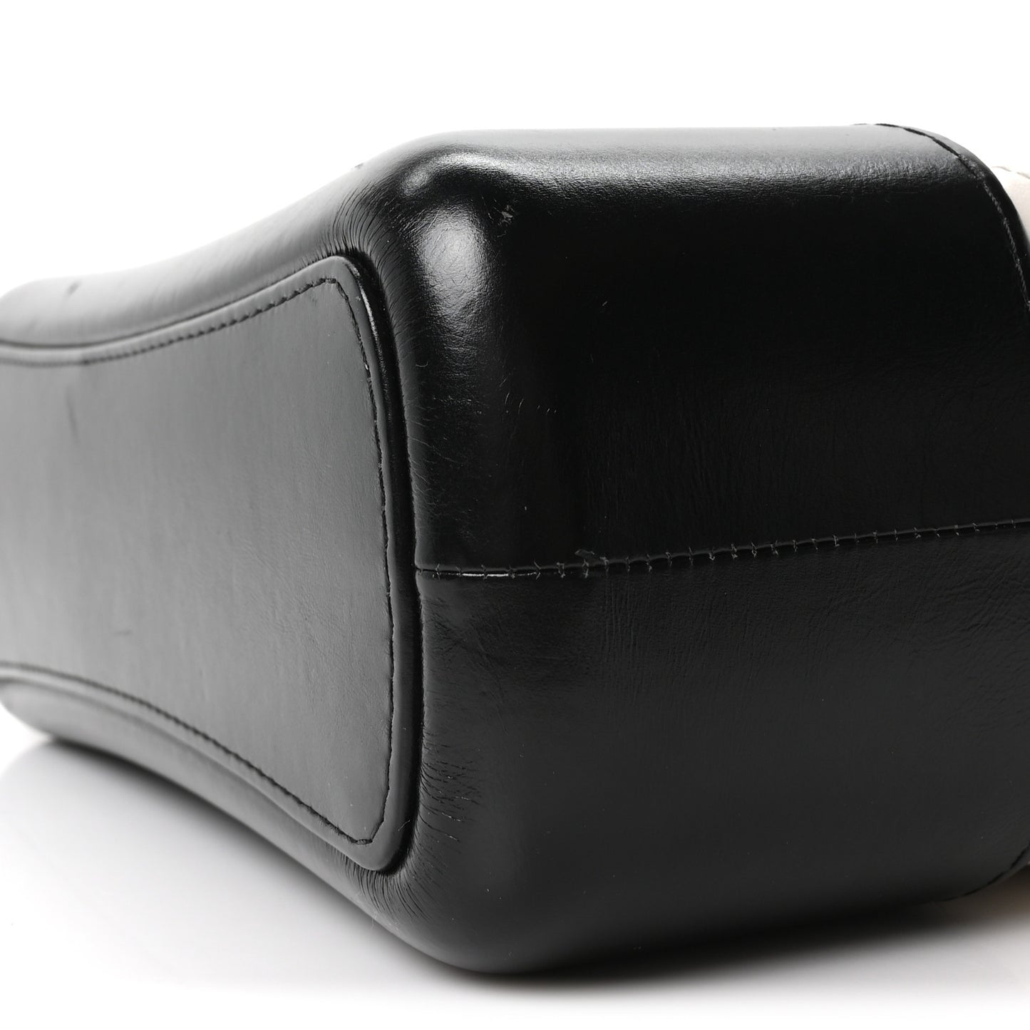 Aged Calfskin Quilted Medium Gabrielle Hobo Black White