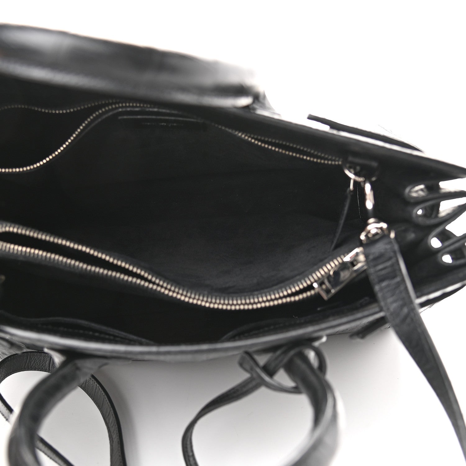 Saint Laurent Calfskin Crocodile Embossed Small Sac de Jour Black 4 of 7