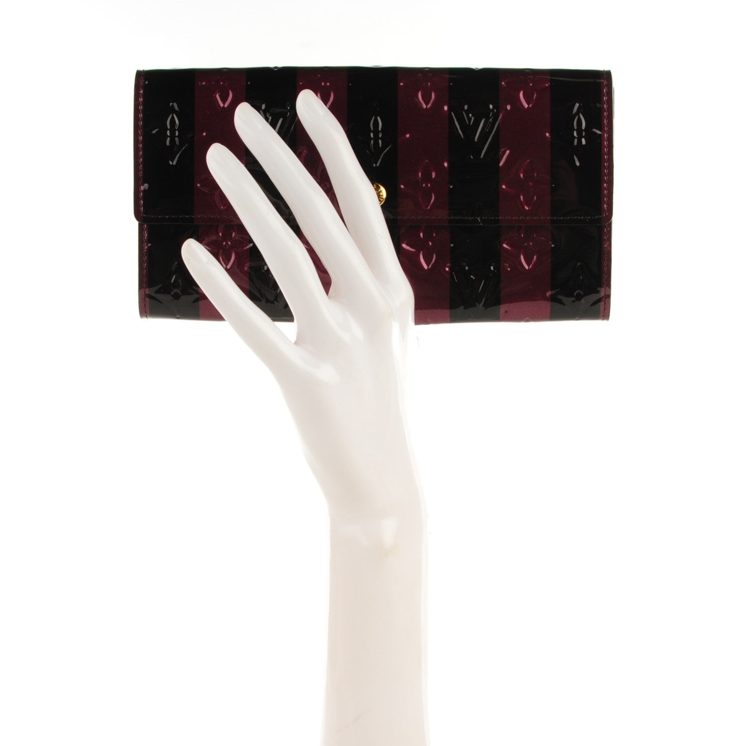 Louis Vuitton Vernis Rayures Sarah Wallet Amarante 2 of 7