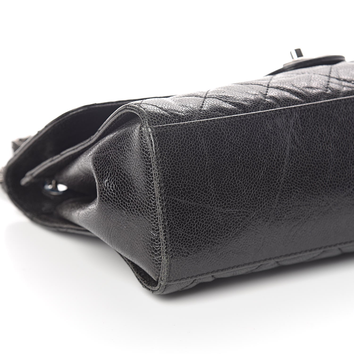 Chanel Crumpled Grained Calfskin Jumbo CC Crave Flap Black 9 of 10