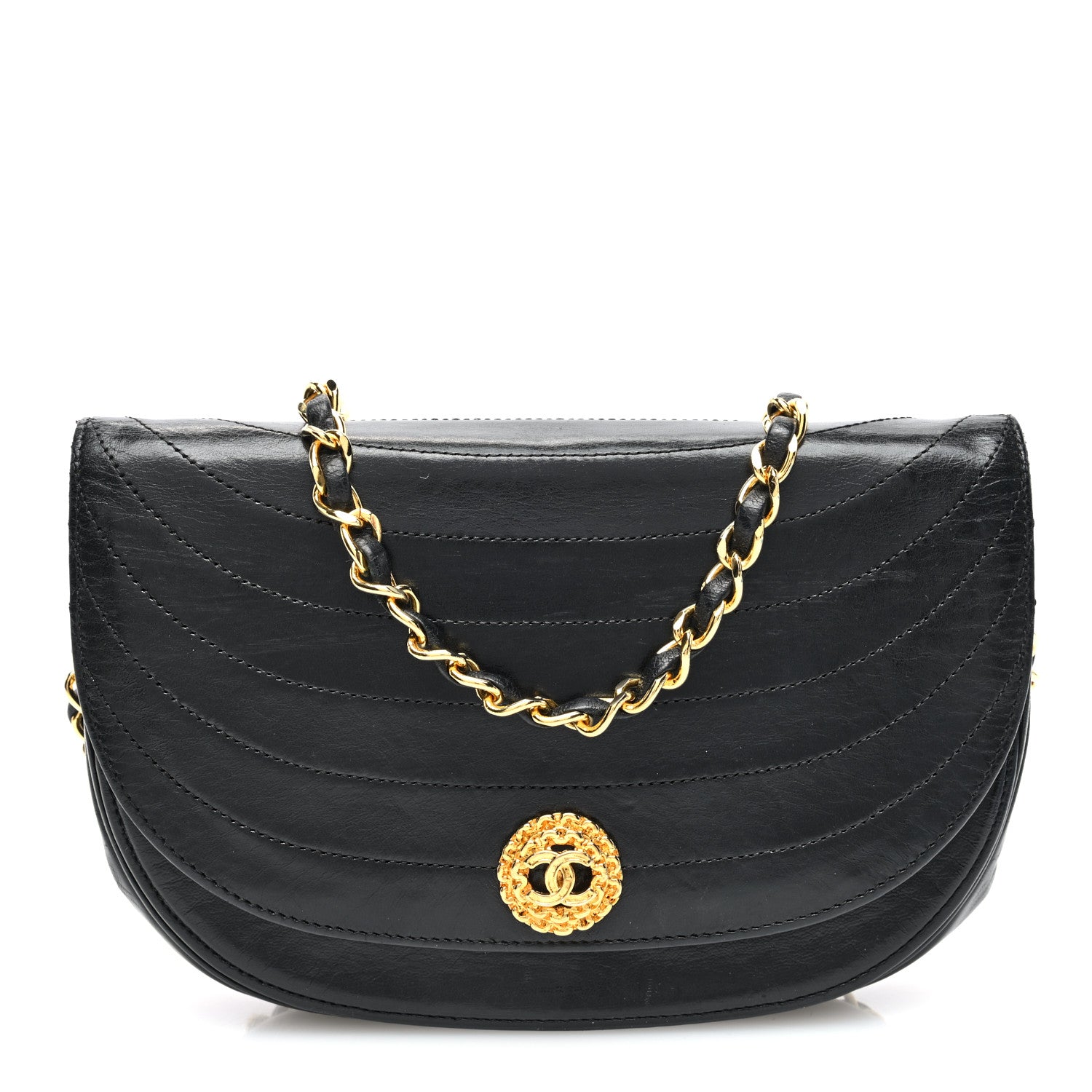 Chanel Lambskin Ribbon Stitched Small Single Flap Black 1 of 10