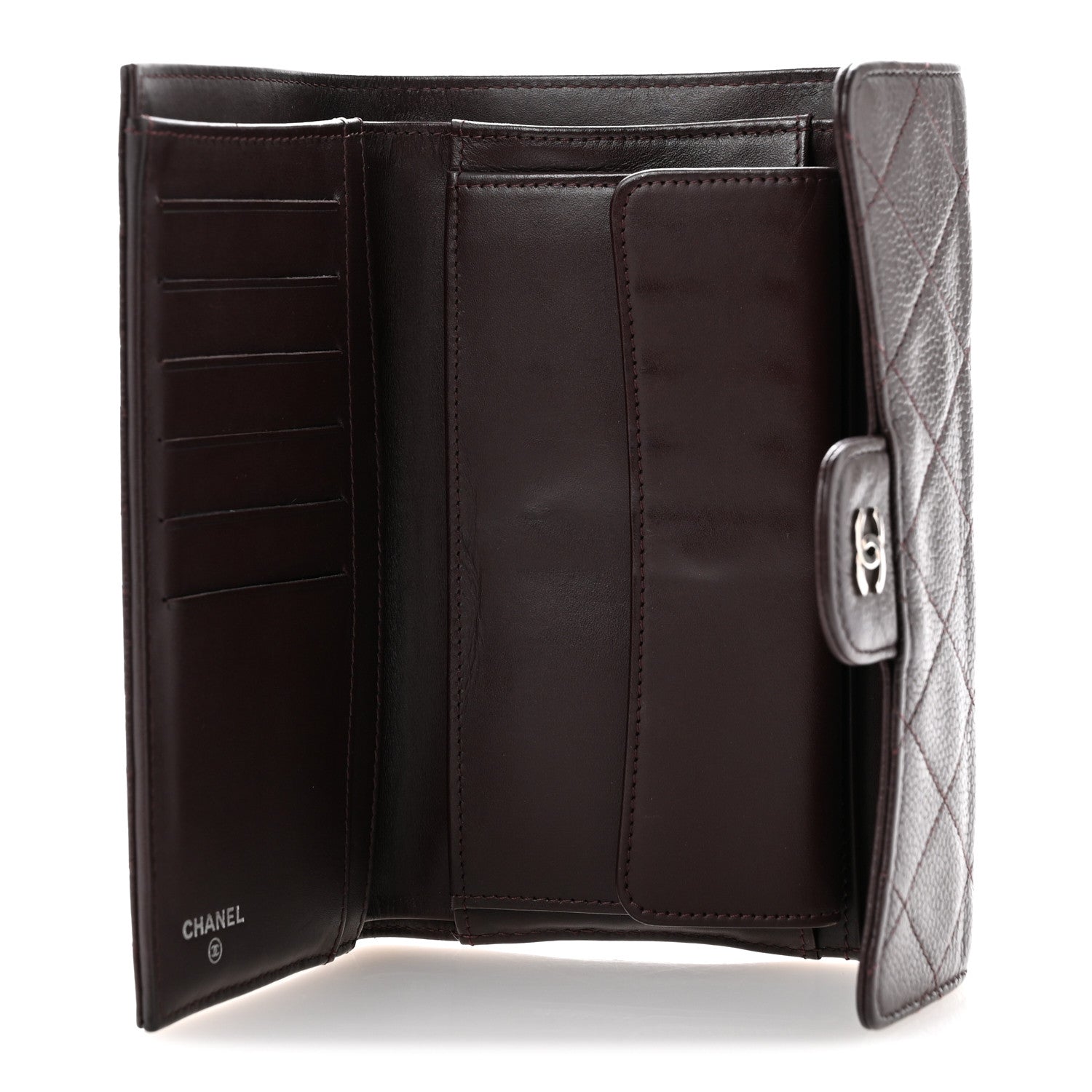 Chanel Caviar Quilted Large Flap Wallet Burgundy 5 of 12