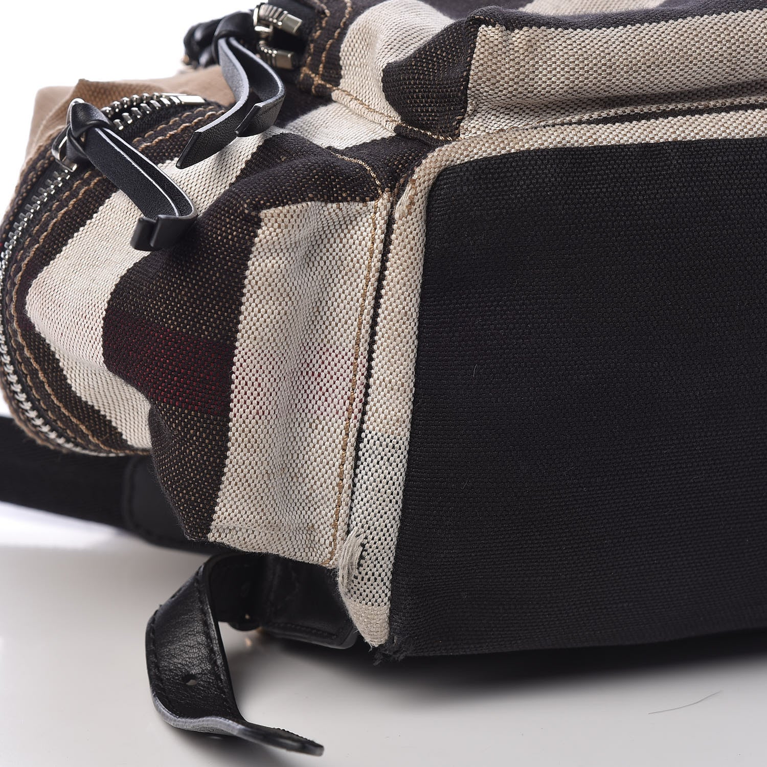Burberry Canvas Mega Check Medium Rucksack Backpack Black 8 of 9