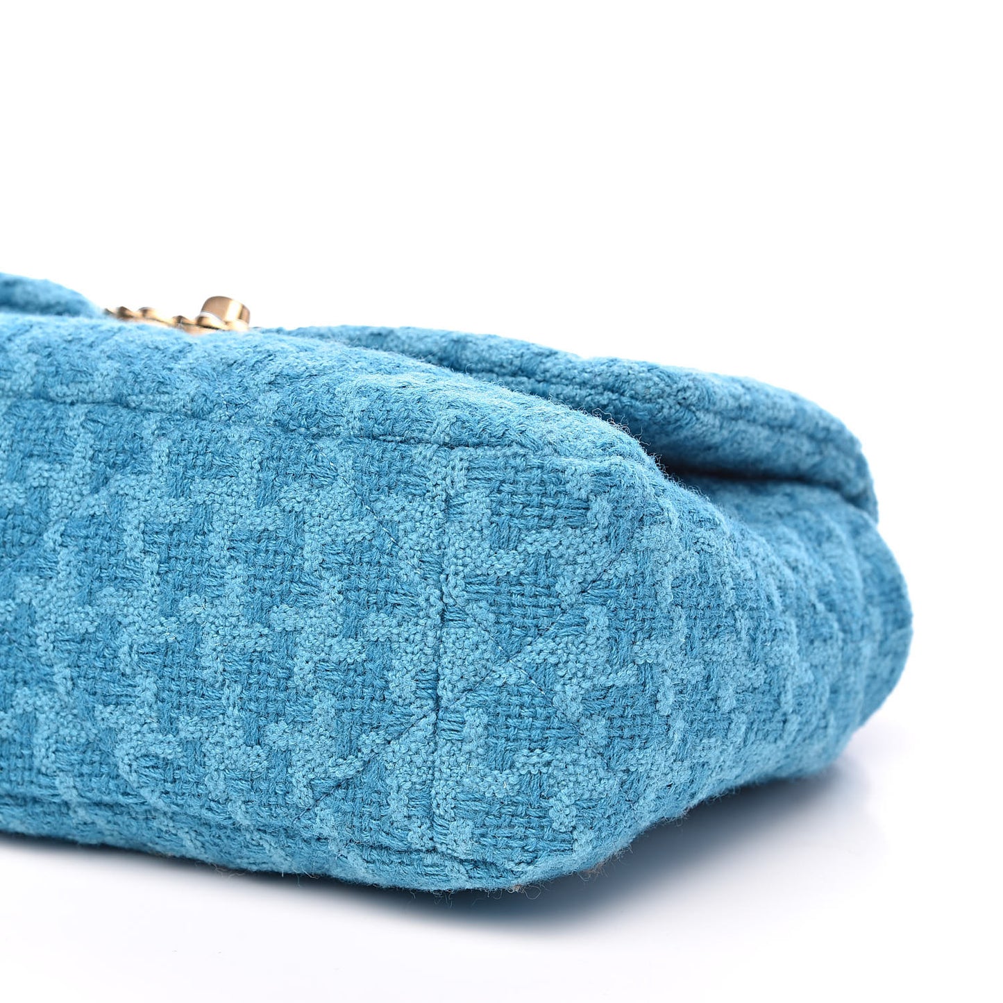 Tweed Quilted Medium 19 Flap Turquoise