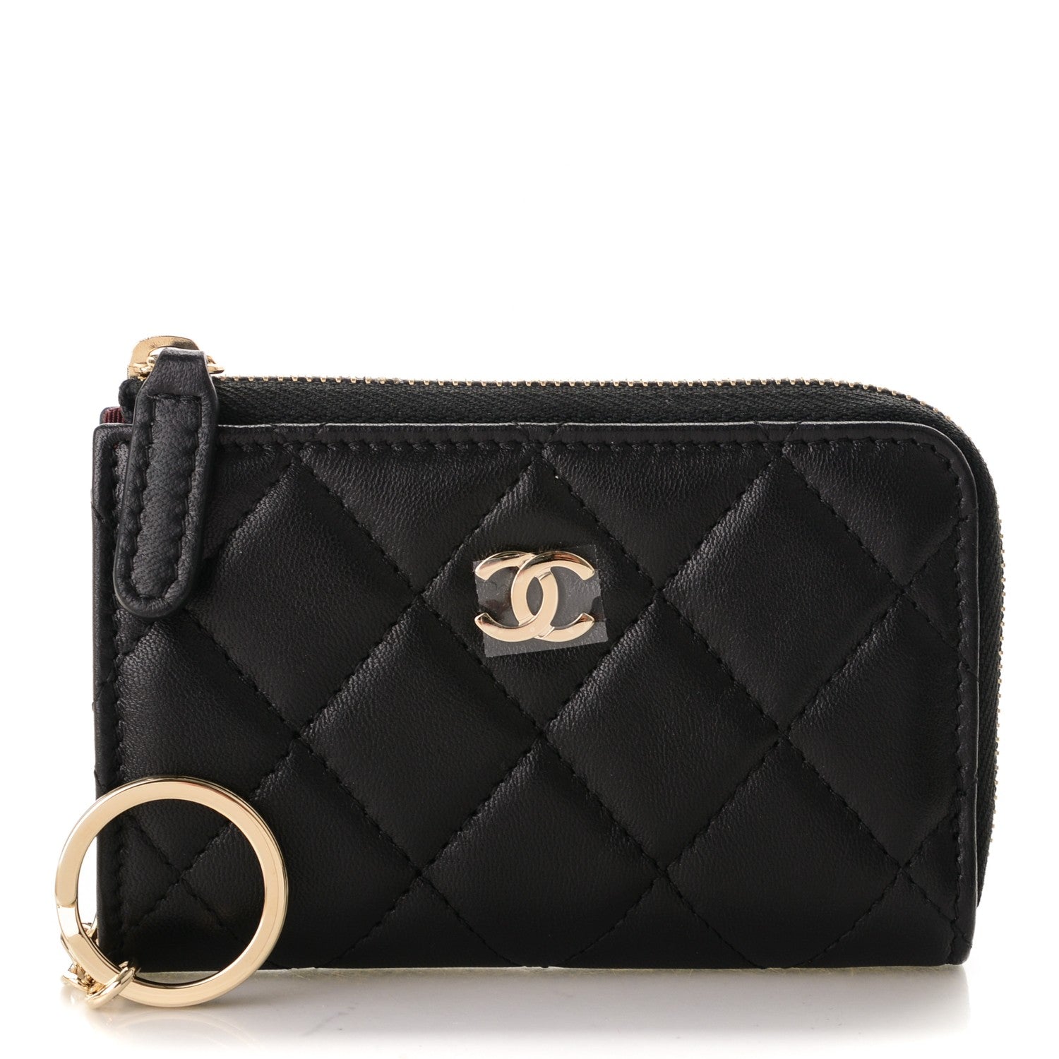 Chanel Lambskin Quilted Key Holder Case Black 1 of 7