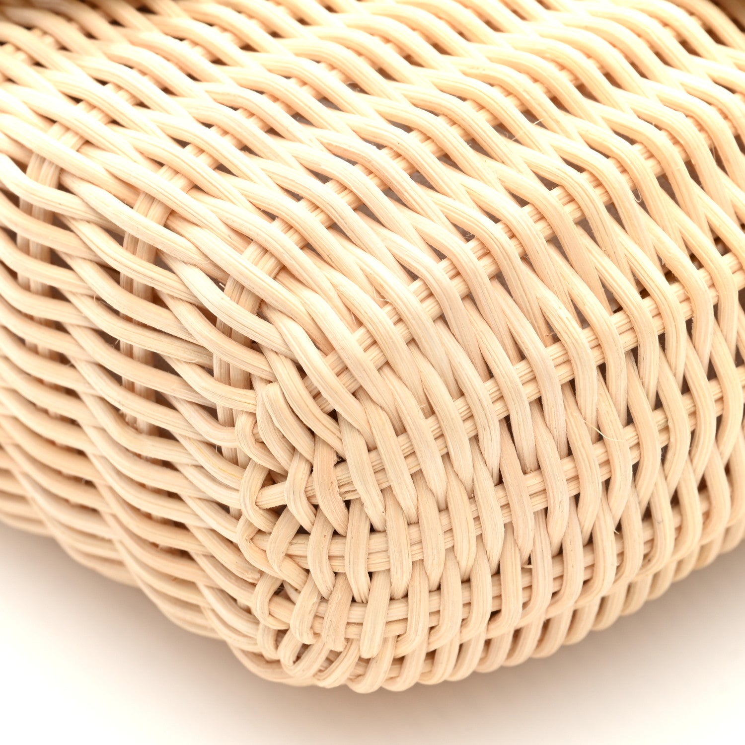 Valentino Garavani Wicker Calfskin Vlogo Small Loco Shoulder Bag Natural Ivory 9 of 10