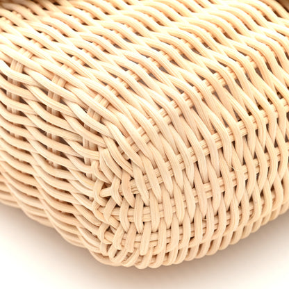Valentino Garavani Wicker Calfskin Vlogo Small Loco Shoulder Bag Natural Ivory 9 of 10