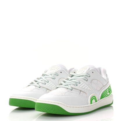 Gucci Demetra GG Supreme Monogram Womens Basket Low Top Sneakers 37.5 Great White Green 4 of 9