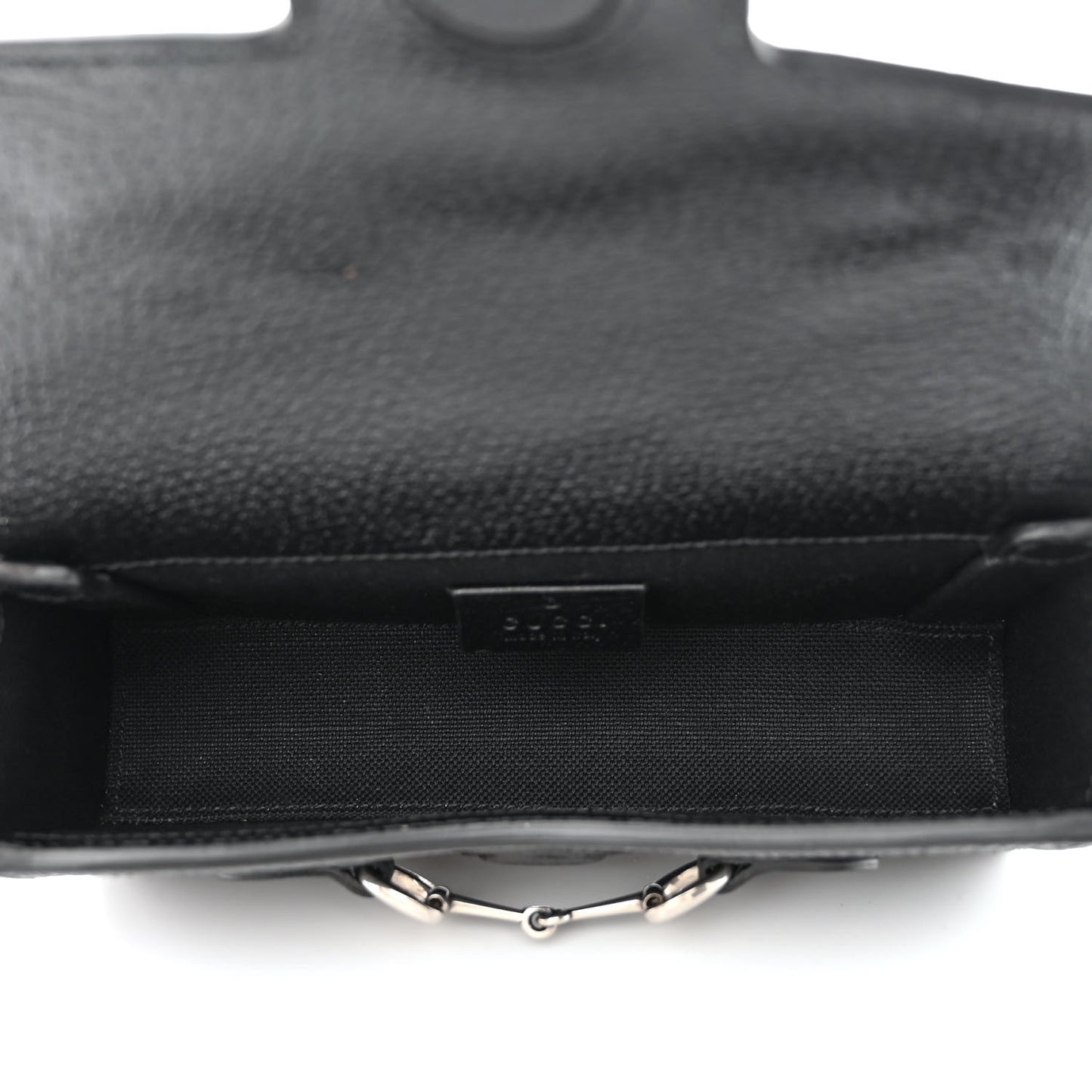Monogram Jumbo GG Textured Dollar Calfskin Mini Horsebit 1955 Shoulder Bag Black