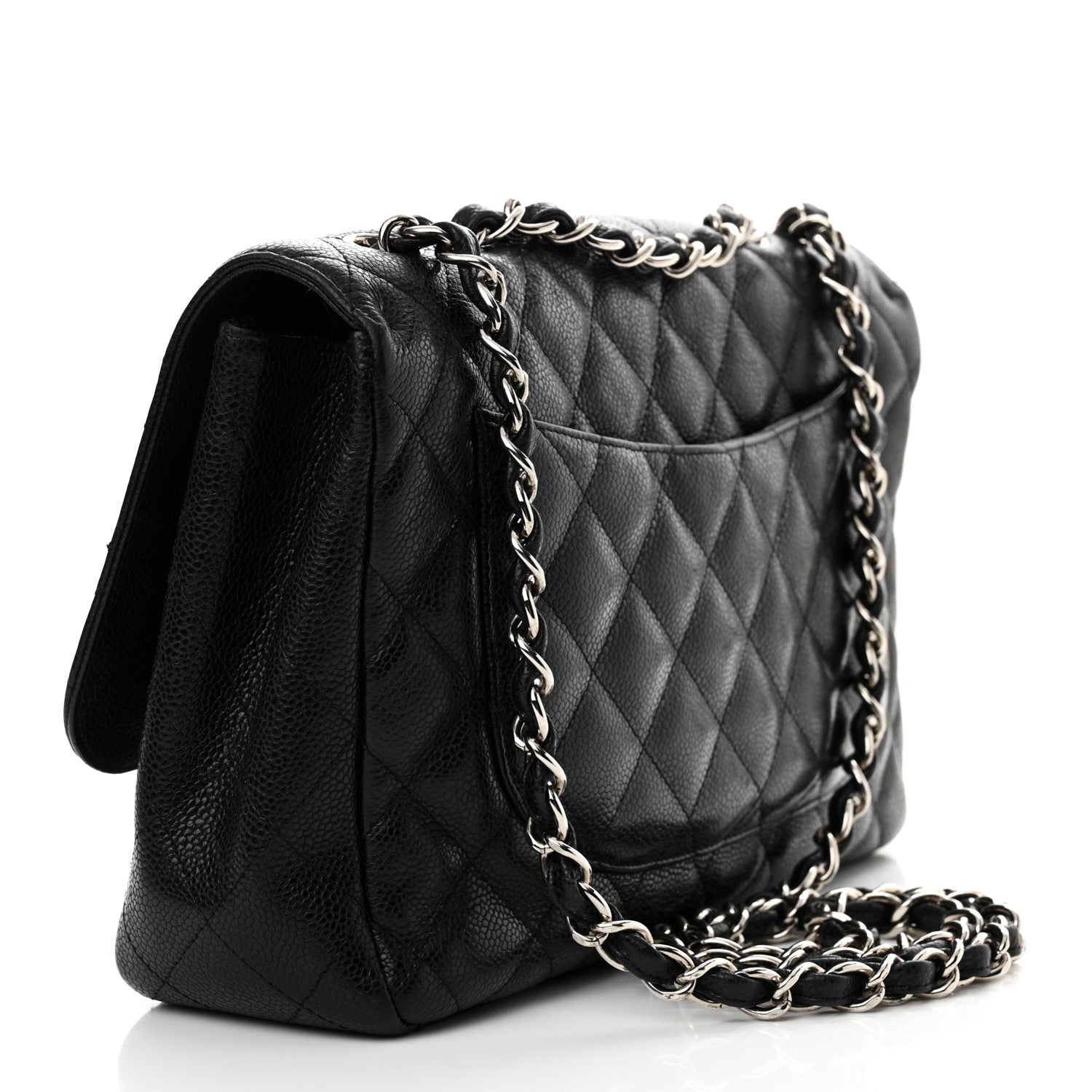 Chanel Caviar Quilted Jumbo Single Flap Black 3 of 11
