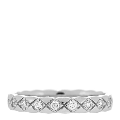 Chanel 18K White Gold Diamond Mini Coco Crush Ring 54 6.75 3 of 5