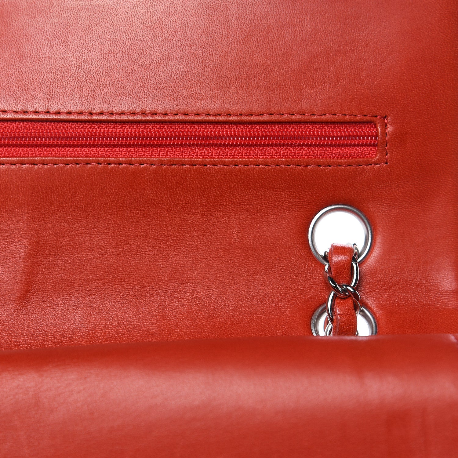 Chanel Lambskin Quilted Medium Double Flap Red 18 of 19