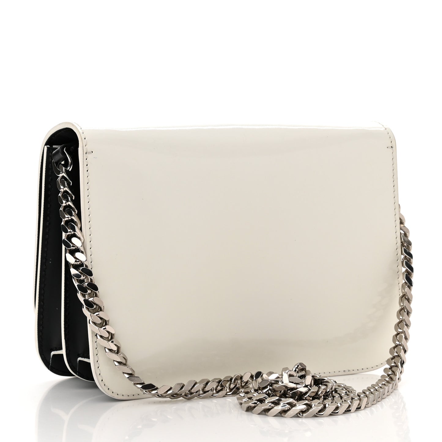 Calfskin Logo Printed Small TB Bag Black White