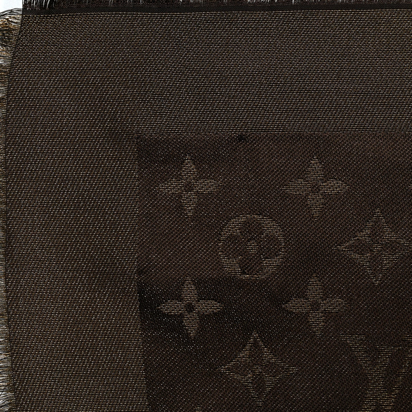 Silk Lurex Wool Monogram Shine Shawl Brown