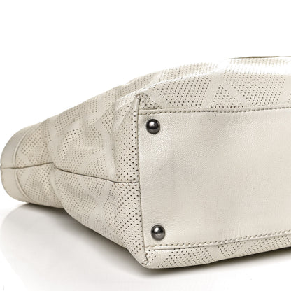 Chanel Goatskin Perforated Large CC Tote White 9 of 10