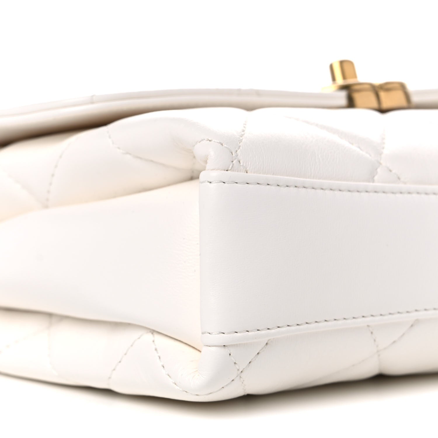 Chanel Lambskin Quilted Small CC Crystal Logo Chain Flap White 8 of 10