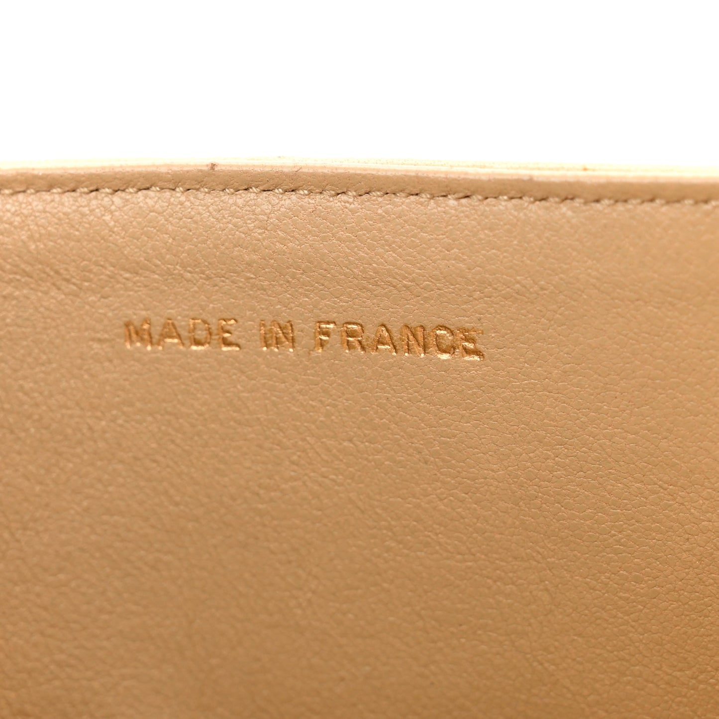 Lambskin Quilted Small Double Flap Beige