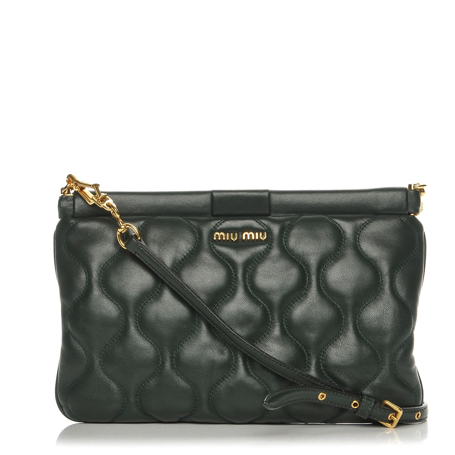 Miu Miu Nappa Padded Crossbody Smeraldo 1 of 7