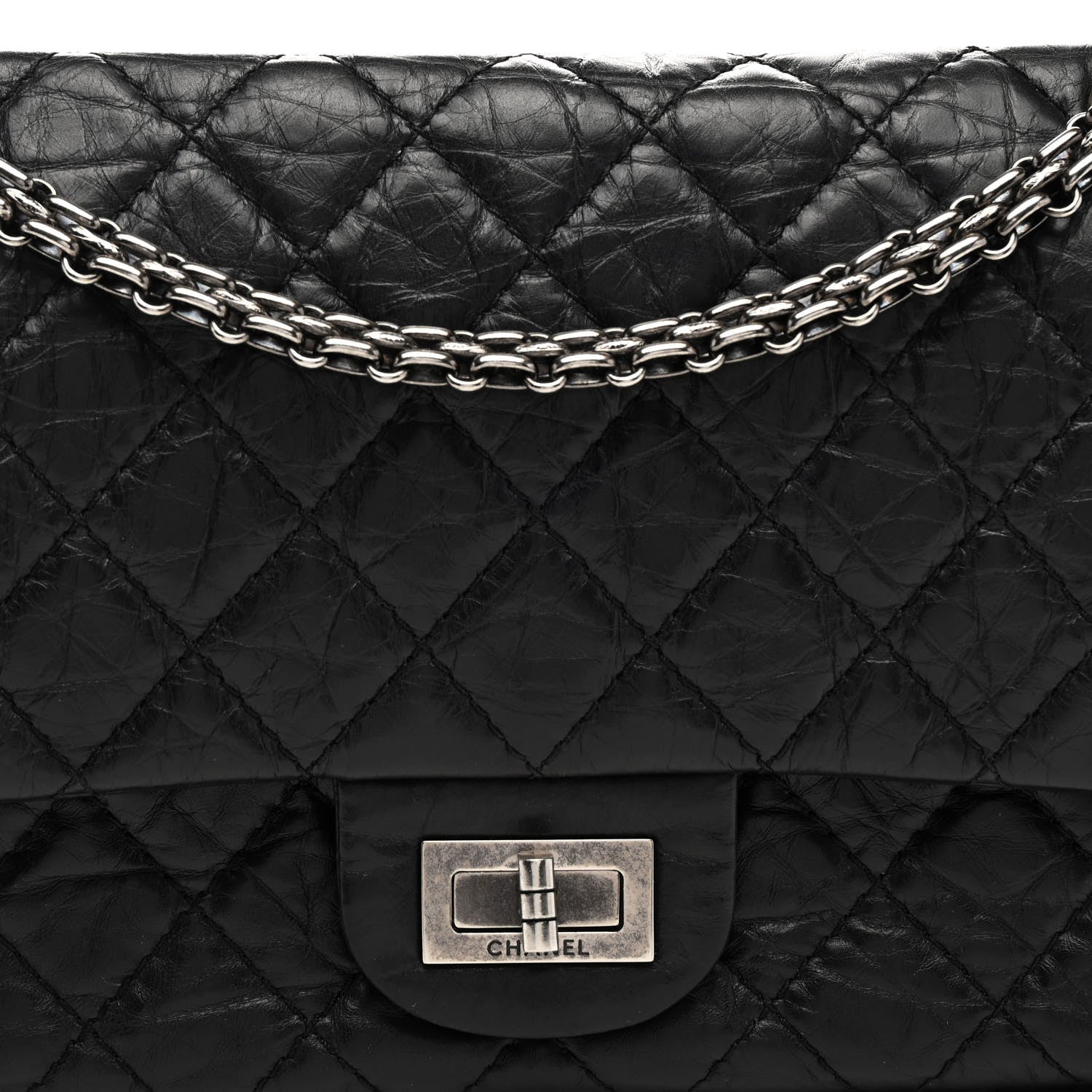 Chanel Aged Calfskin Quilted 2.55 Reissue 225 Flap Black 8 of 11