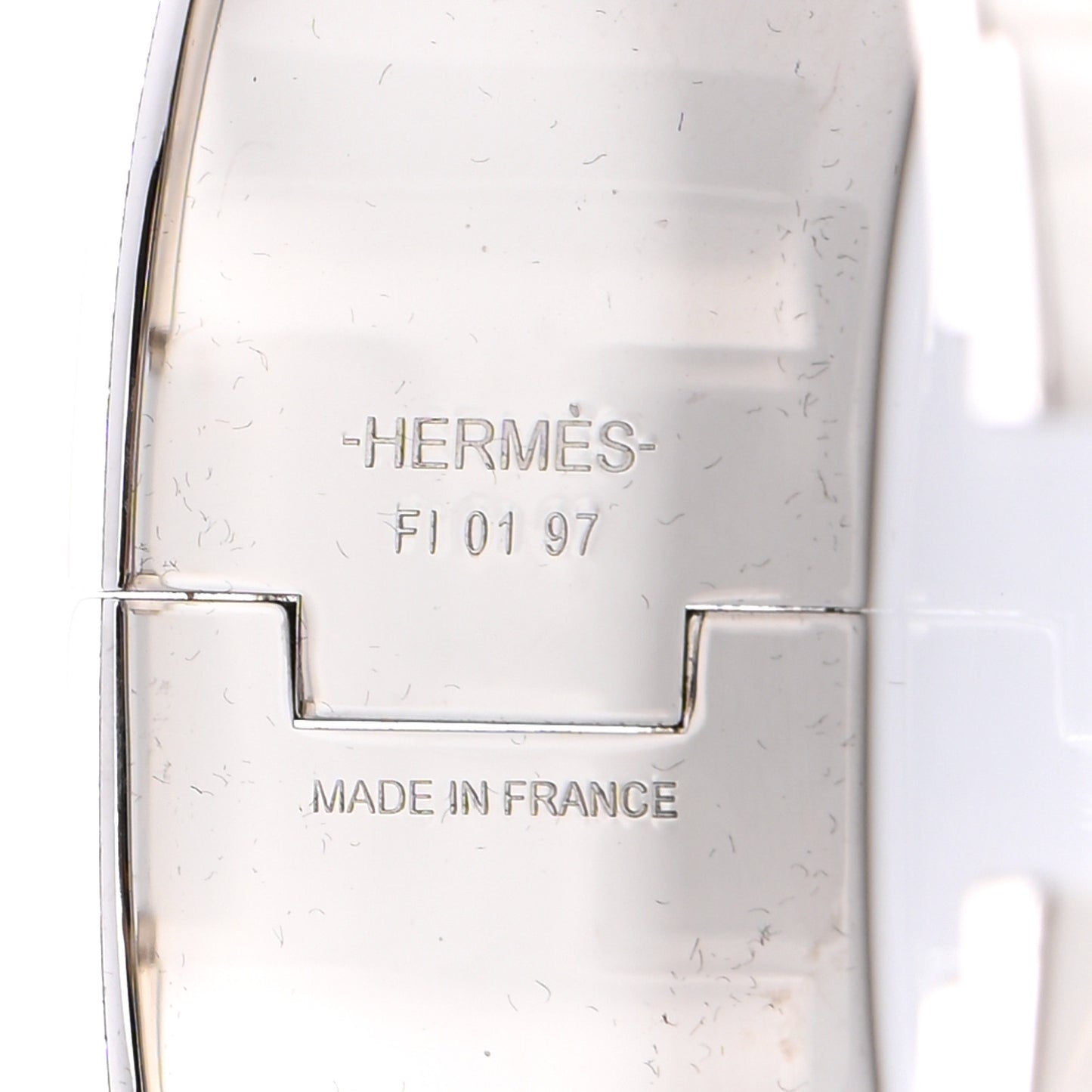 Enamel Wide Clic Clac H Bracelet PM White