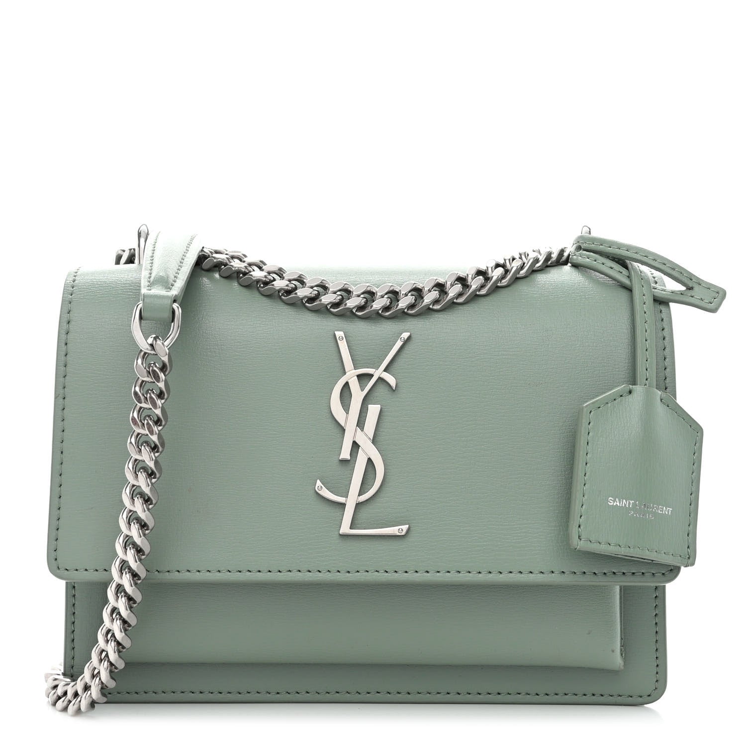 Saint Laurent Calfskin Small Monogram Sunset Vert Opaline 1 of 10