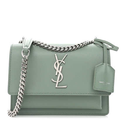 Saint Laurent Calfskin Small Monogram Sunset Vert Opaline 1 of 10