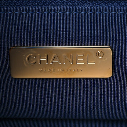 Chanel Goatskin Quilted Maxi Chanel 19 Flap Blue 6 of 10