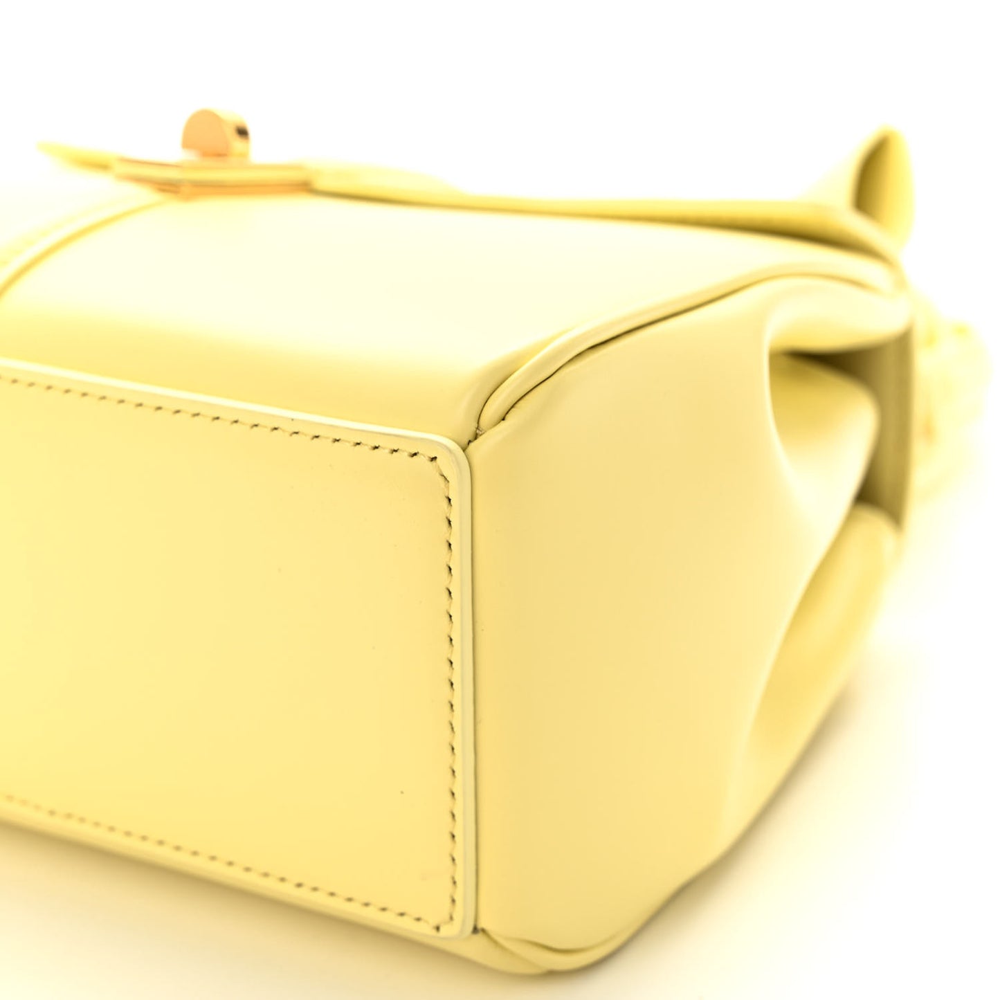 Satinated Calfskin Mini 16 Top Handle Bag Soft Yellow