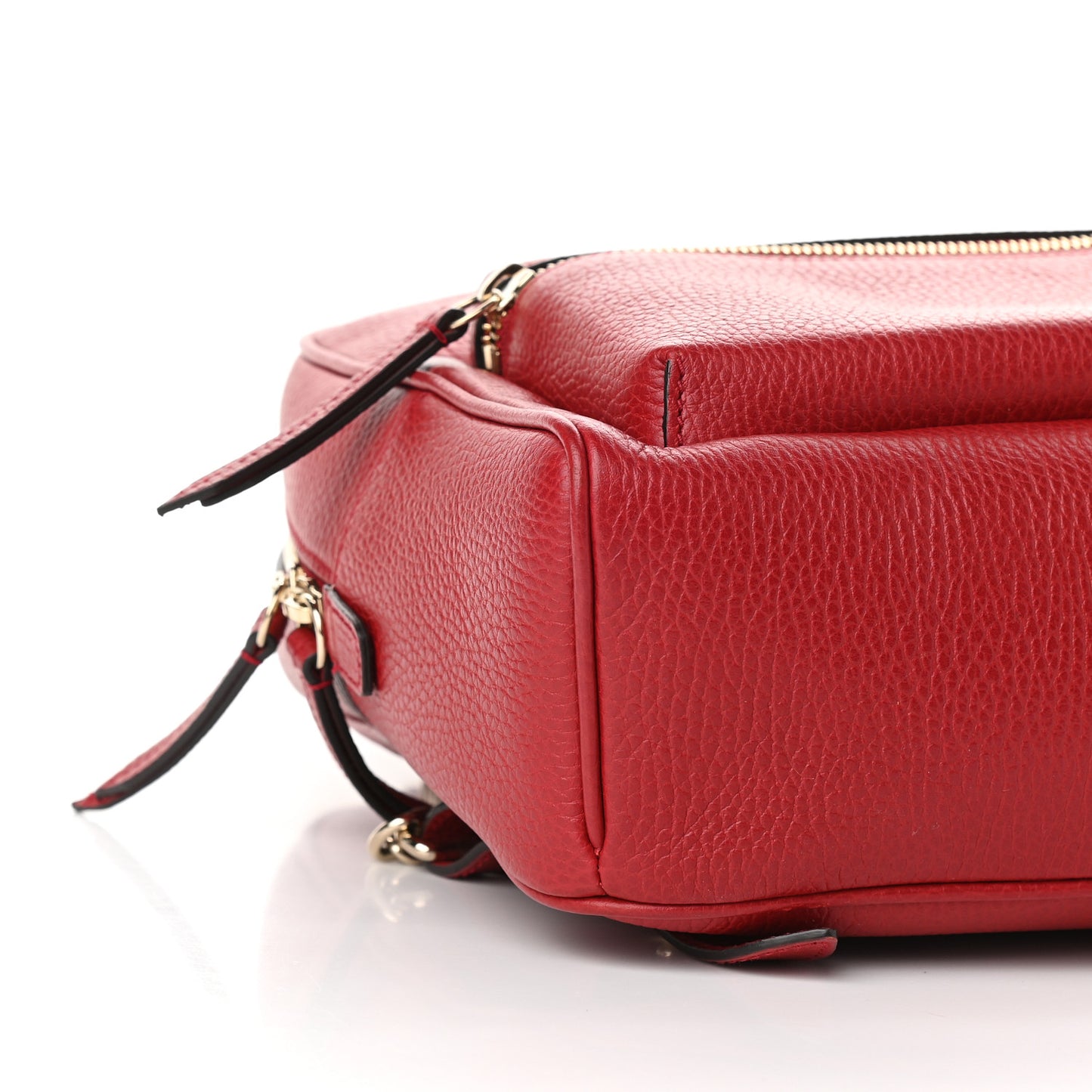 Pebbled Calfskin Soho Chain Backpack Hibiscus Red