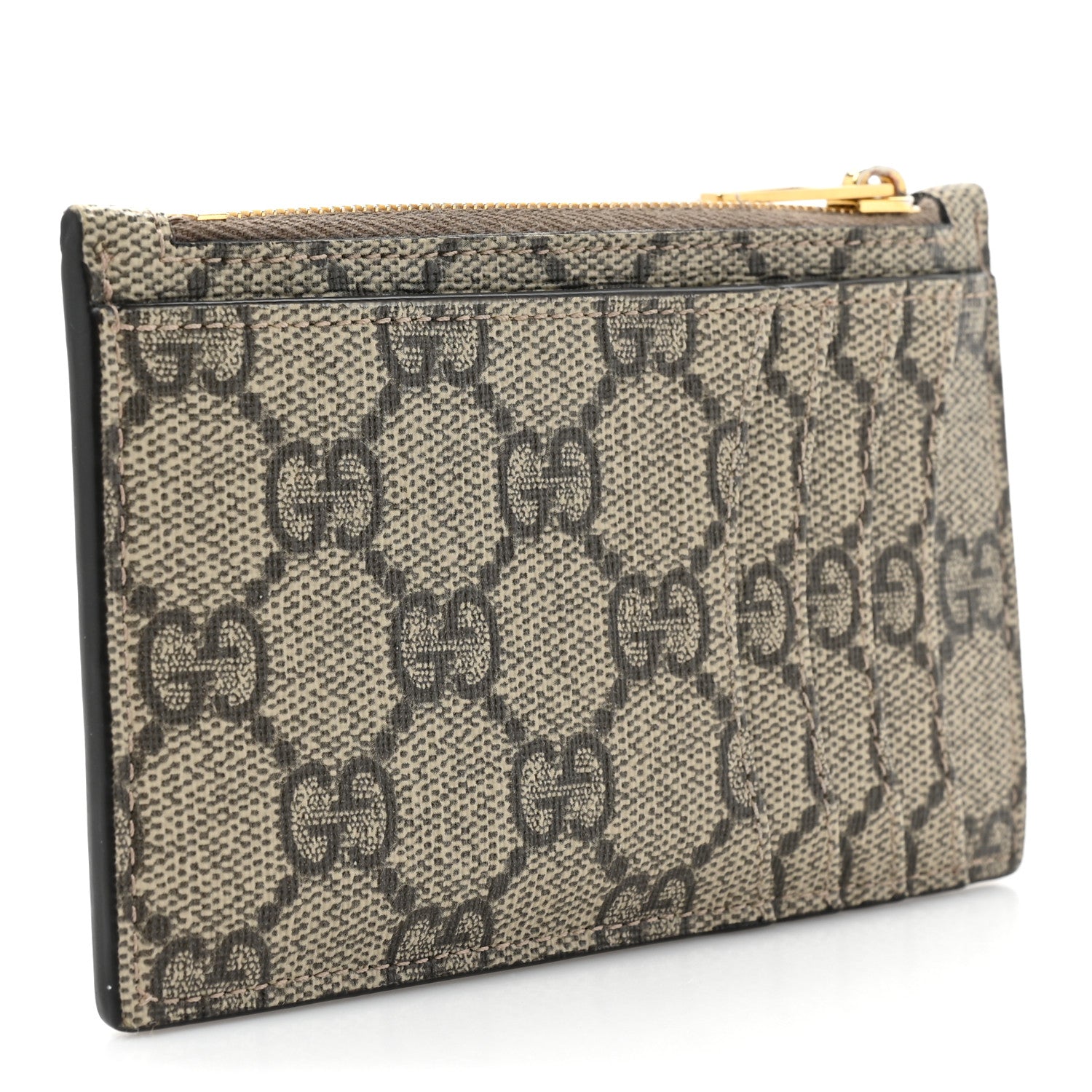 Gucci X BALENCIAGA GG Supreme Monogram Zip Card Case Beige Ebony 3 of 10