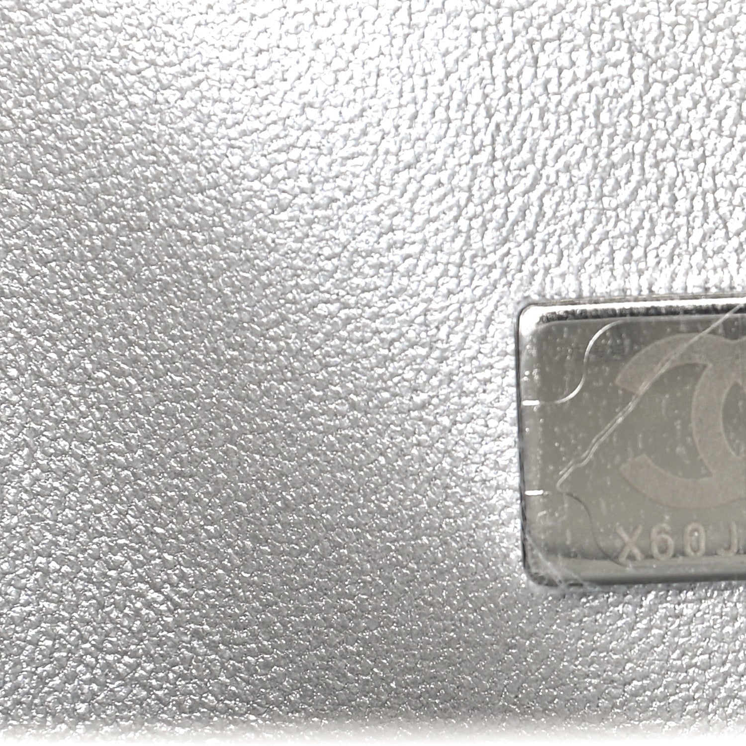 Chanel Glittered Metallic Caviar Quilted Medium Double Flap Silver 8 of 13