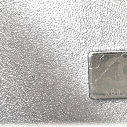 Chanel Glittered Metallic Caviar Quilted Medium Double Flap Silver 8 of 13