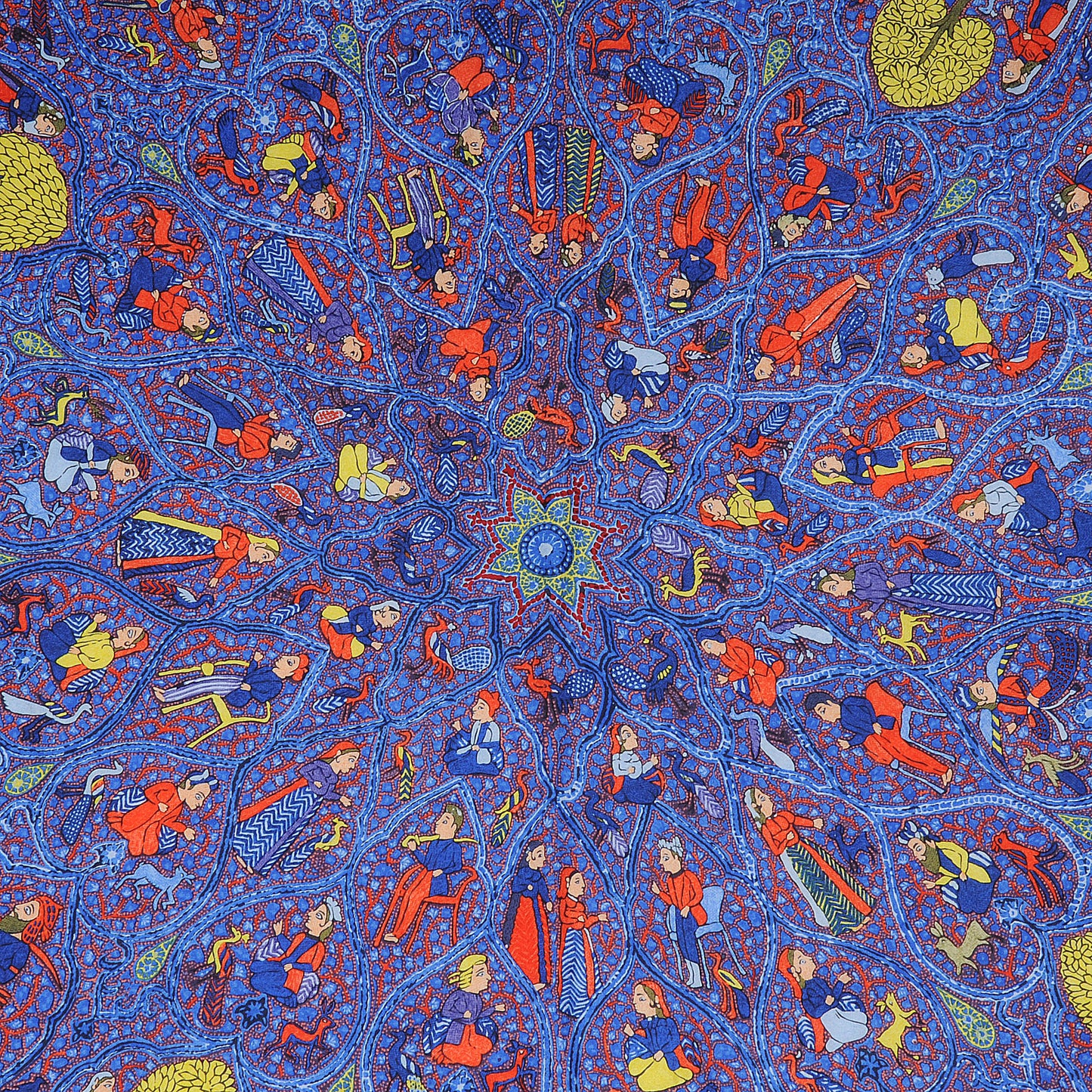 Silk Lalbhai Scarf 140 Bleu Electrique