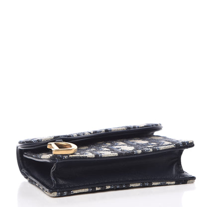 Christian Dior Oblique Saddle Card Holder Blue 4 of 8