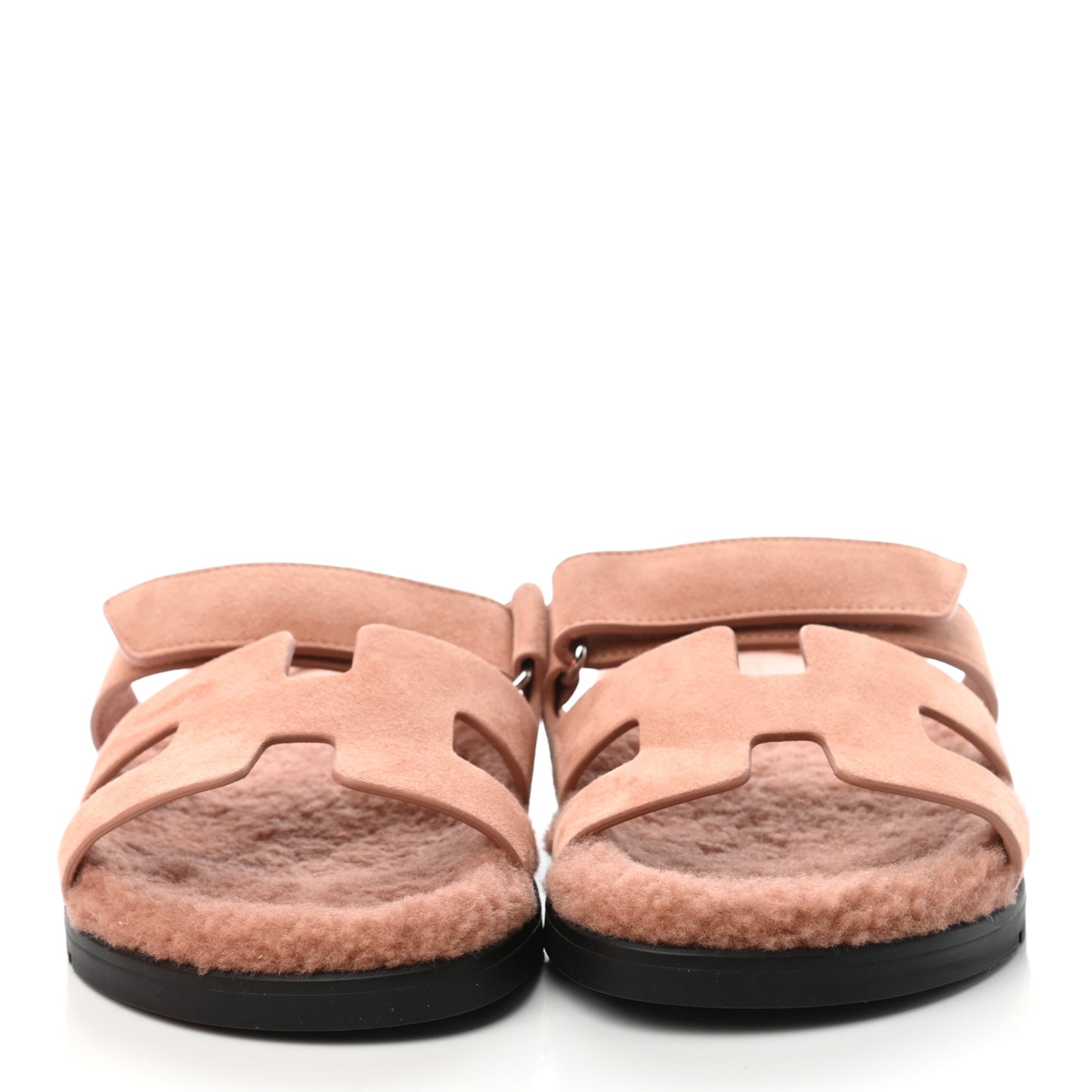 Suede Goatskin Woolskin Womens Chypre Sandals 38.5 Rose Aube