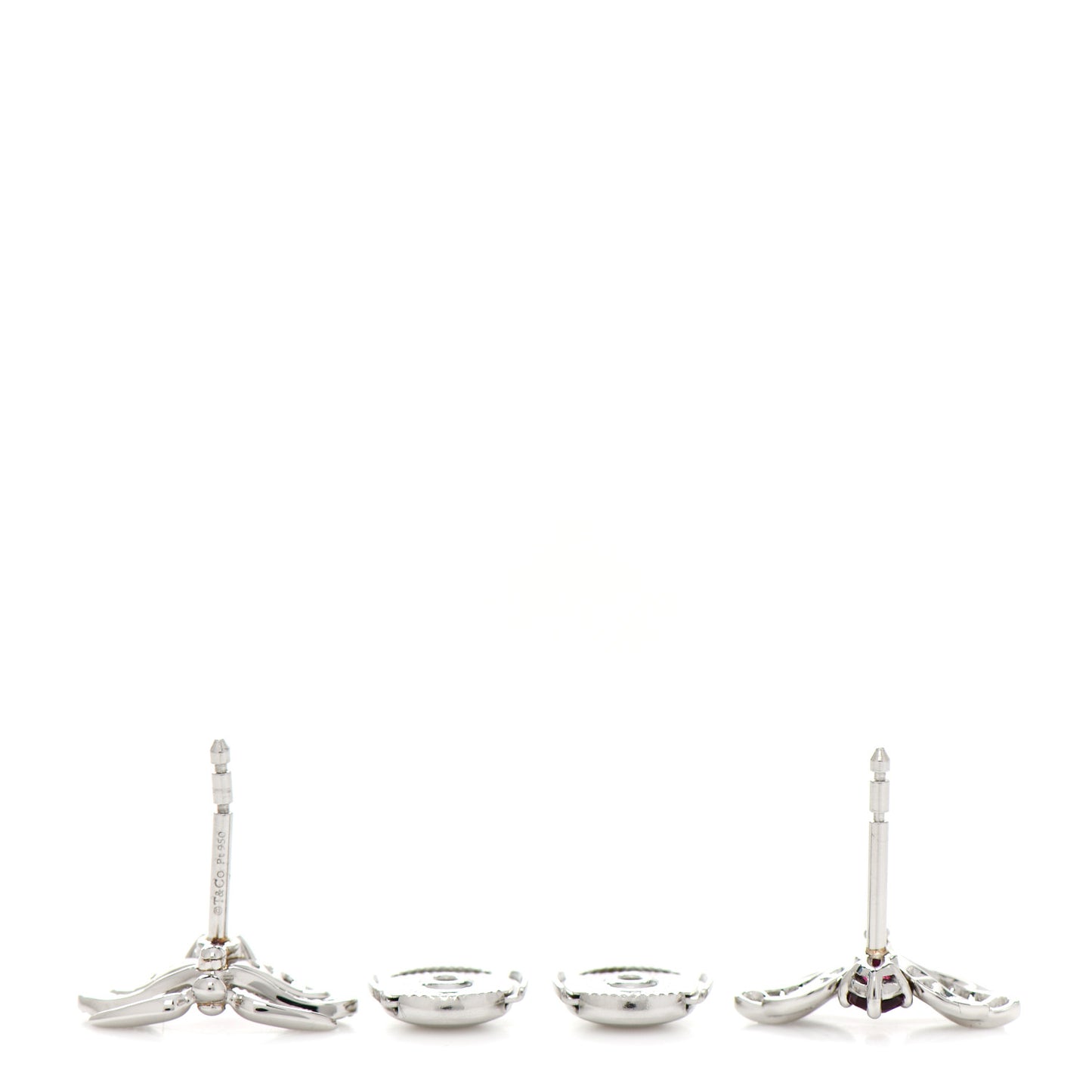 Platinum Diamond Rubellite Paper Flowers Firefly Earrings