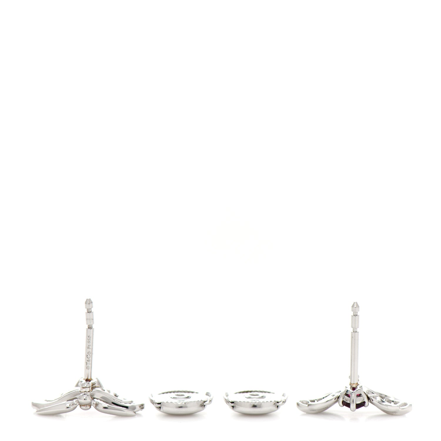 Tiffany Platinum Diamond Rubellite Paper Flowers Firefly Earrings 3 of 5