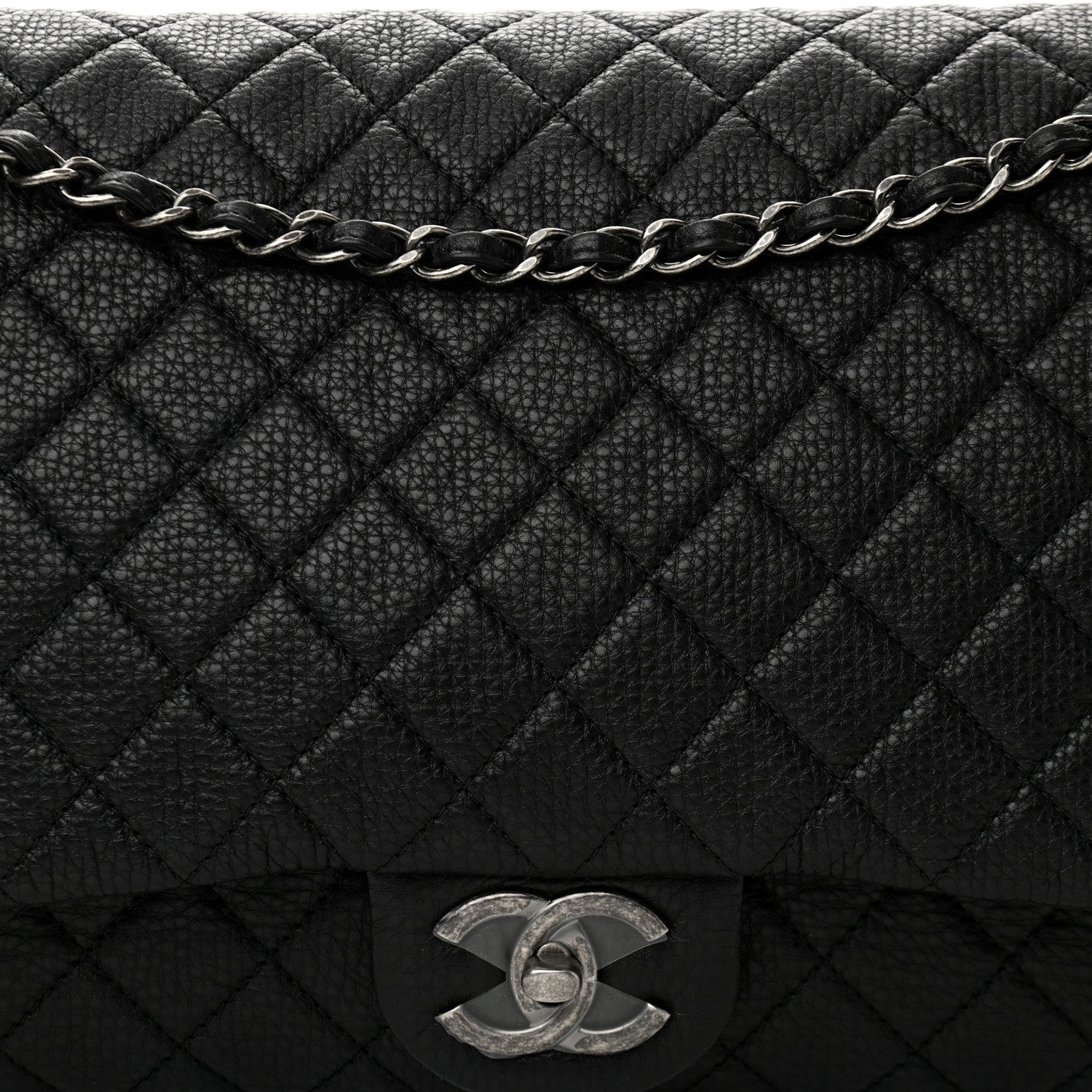 Chanel Calfskin Quilted XXL Travel Flap Bag Black 8 of 11