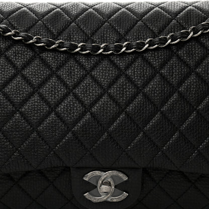 Chanel Calfskin Quilted XXL Travel Flap Bag Black 8 of 11