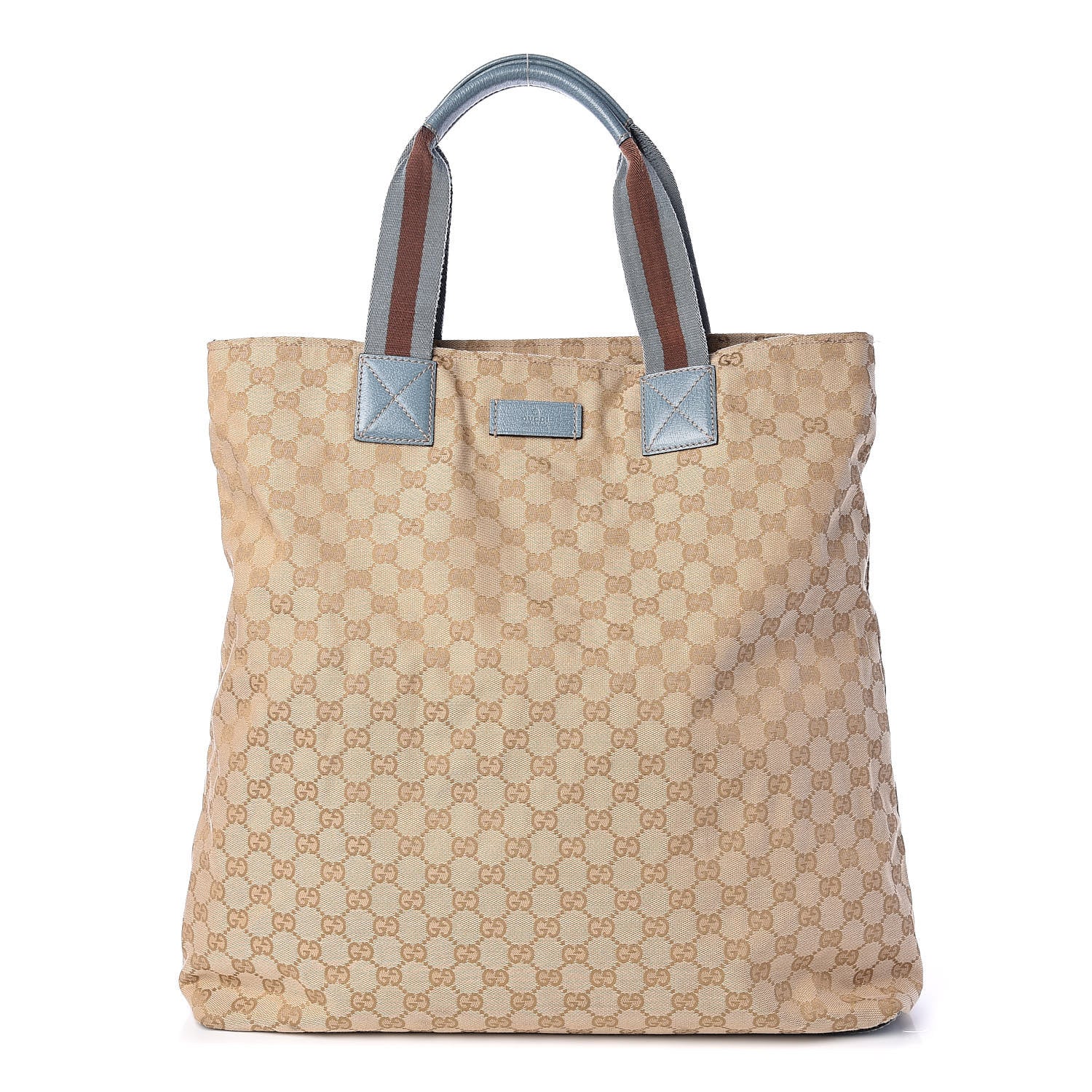 Gucci GG Monogram Large Web Handle Vertical Tote Blue 1 of 9