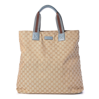 Gucci GG Monogram Large Web Handle Vertical Tote Blue 1 of 9