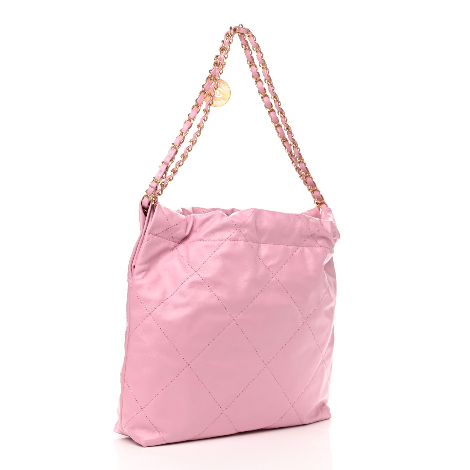 Chanel Shiny Calfskin Quilted Small Chanel 22 Pink 3 of 11