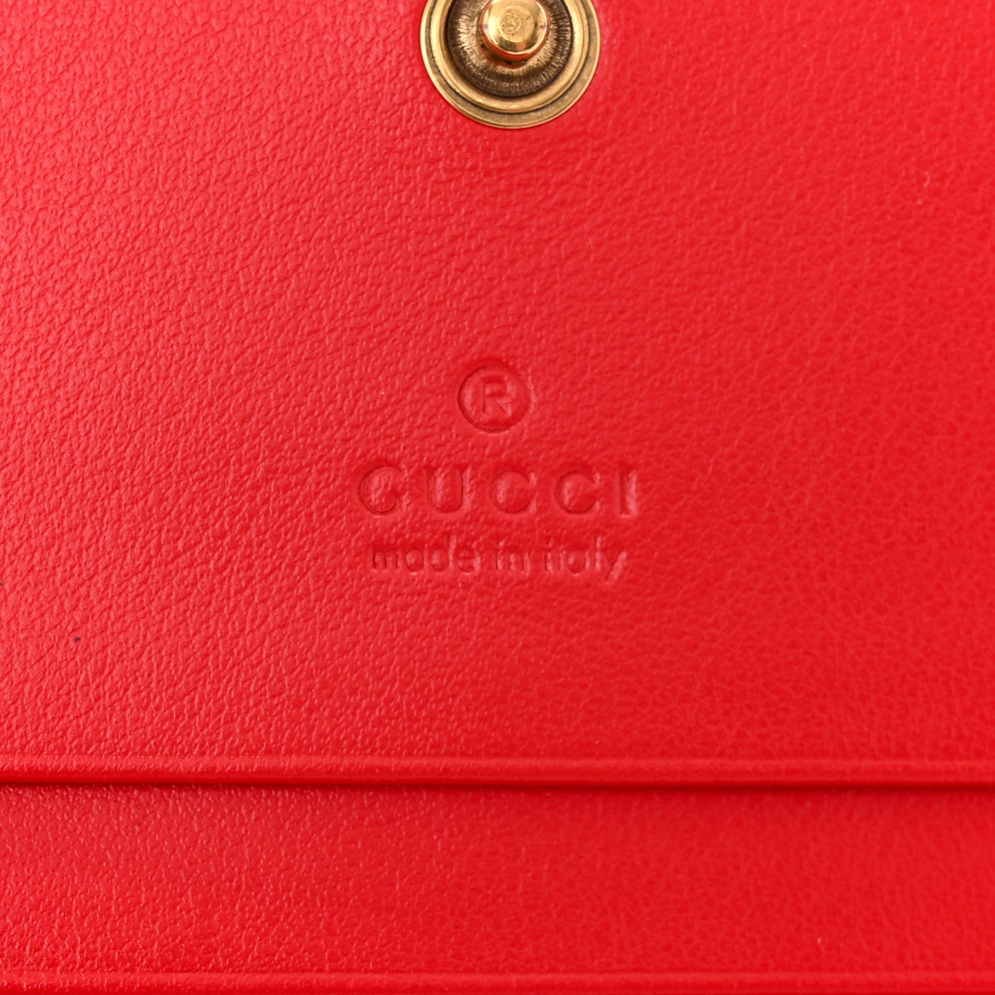 Calfskin Matelasse GG Marmont Card Case Wallet Hibiscus Red