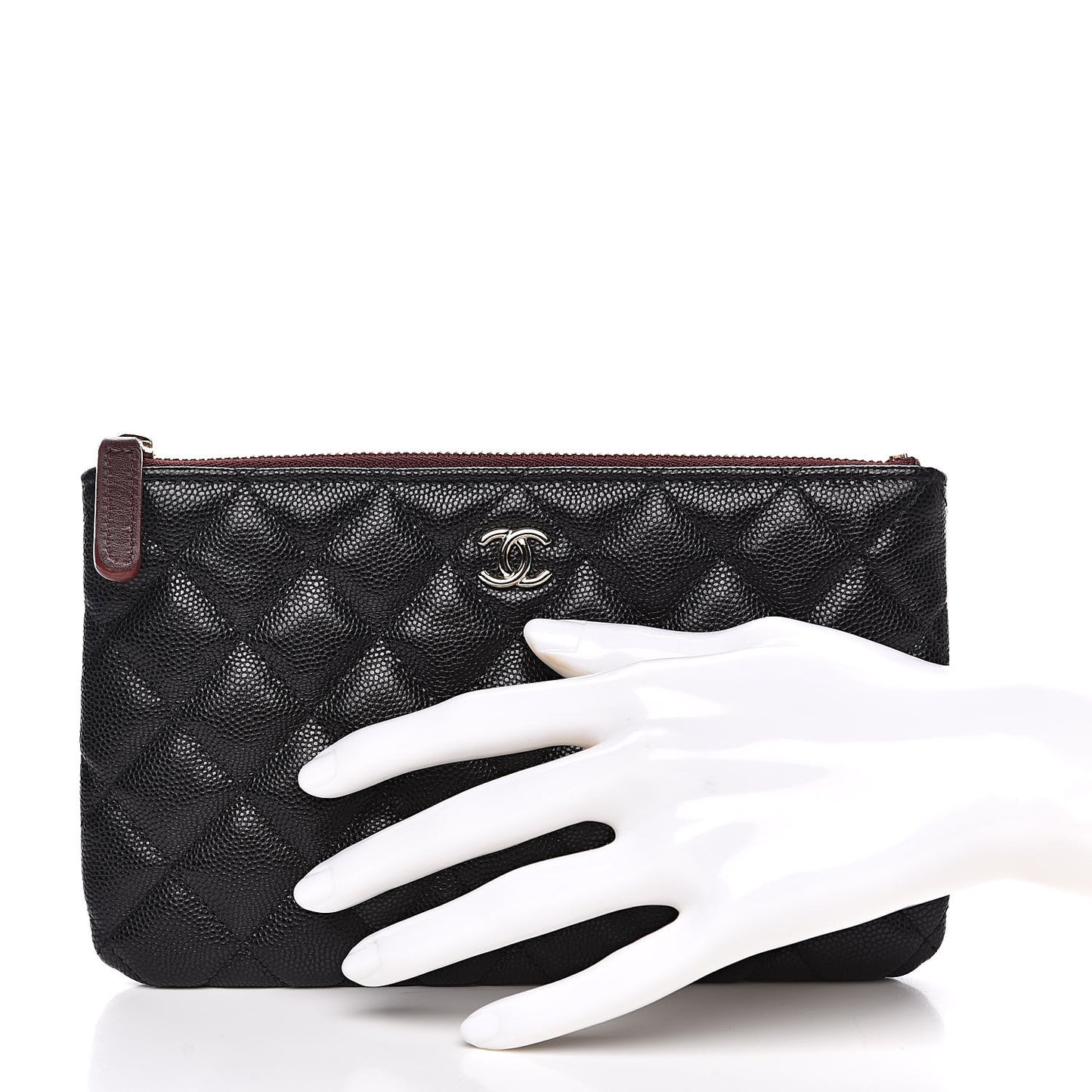 Caviar Quilted Small Pouch Black