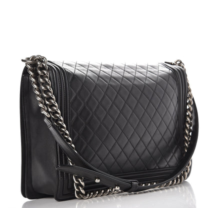 Chanel Lambskin Quilted Large Boy Flap Black 3 of 7