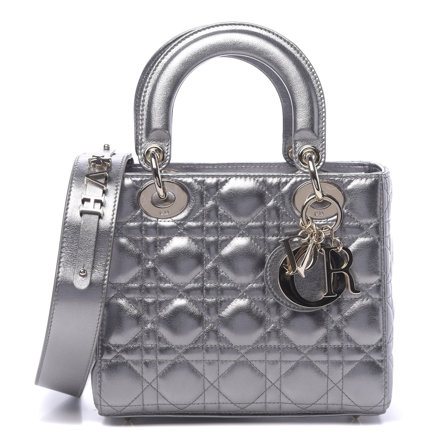 Christian Dior Metallic Calfskin Cannage My ABCDior Lady Dior Steel Grey 1 of 16