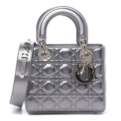 Christian Dior Metallic Calfskin Cannage My ABCDior Lady Dior Steel Grey 1 of 16